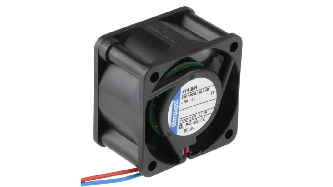 Ventilateur axial 400 ebm-papst 24 V dc, 24m³/h, 40 x 40 x 25mm, 3.6W