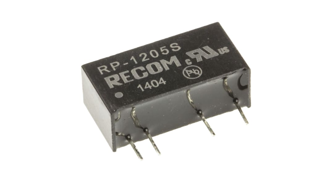 Recom RP DC/DC-Wandler 1W 12 V dc IN, 5V dc OUT / 200mA Durchsteckmontage 2.6kV ac isoliert