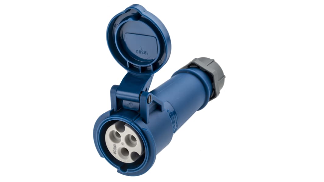 MENNEKES AM-TOP Leistungssteckverbinder Buchse Blau 3P, 230 V / 16A, Kabelmontage IP44
