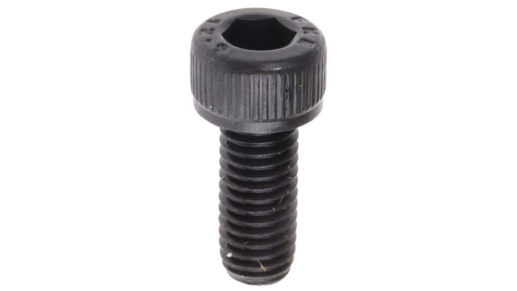 RS PRO M5 x 12mm Hex Socket Cap Screw Black, Self-Colour Steel