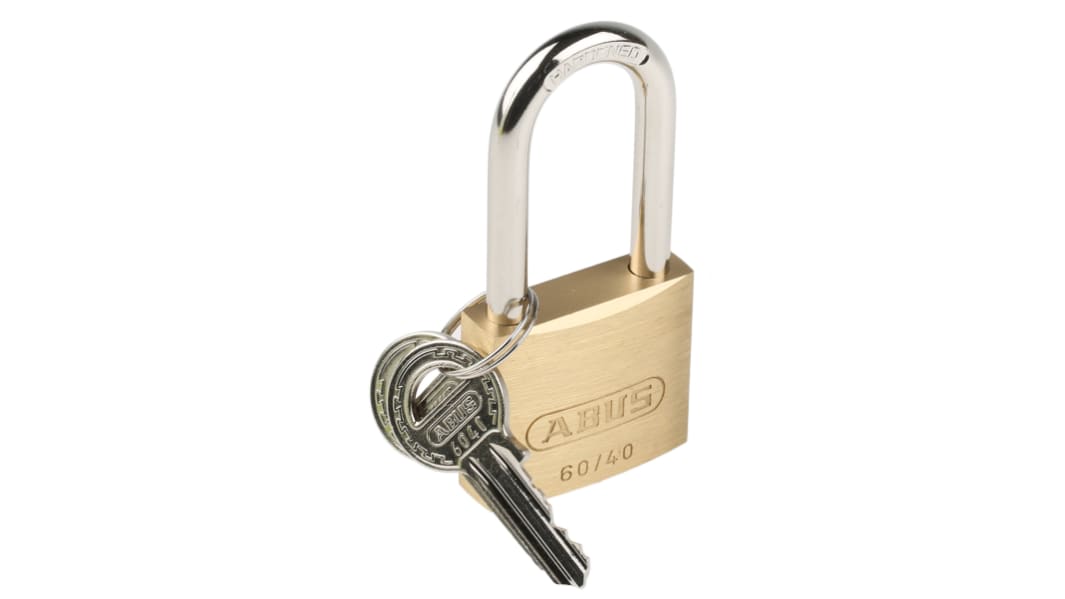 ABUS Messing, Stahl  Vorhängeschloss mit Schlüssel  gleichschließend, Bügel-Ø 6mm x 40mm