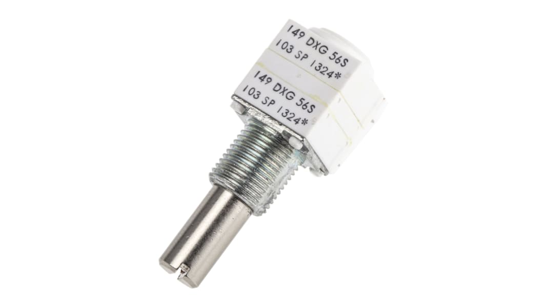 Vishay 149 10kΩ Rotary Potentiometer 2-Gang, Panel Mount (Through Hole), 14920F0GJSX13103KA