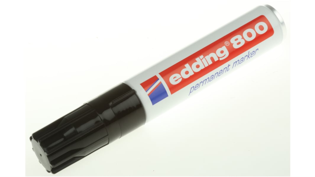 Edding Markierstift, Permanentmarker, Breit, extrabreit, mittel, Schwarz, Spitzenform: Meißel