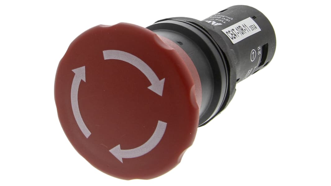 ABB Compact Tafelmontage Not-Aus-Schalter, 300V ac/dc, 1-poliger Umschalter, Rot Ø 22.5mm, x 42mm