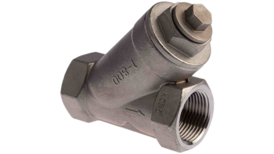 RS PRO Edelstahl Y-Sieb Sieb Flüssigkeit 1000μm 1Zoll, mit BSP1 Anschluss 800 WOG