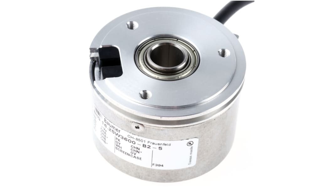 Encoder incremental Baumer serie BHG, 3600 impulsos/rev, 12000rpm máx., salida HTL/Push Pull, con Salida de cable de 2