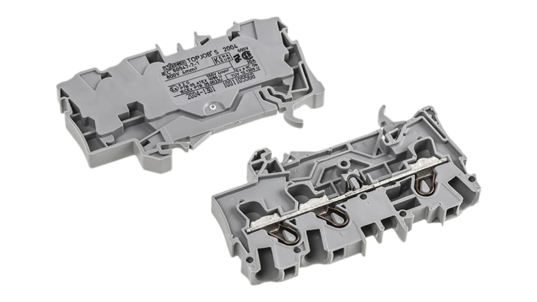 WAGO TOPJOB S, 2004 DIN レール端子台, 20 → 10AWG, 32A 800 V, プッシュインケージクランプ