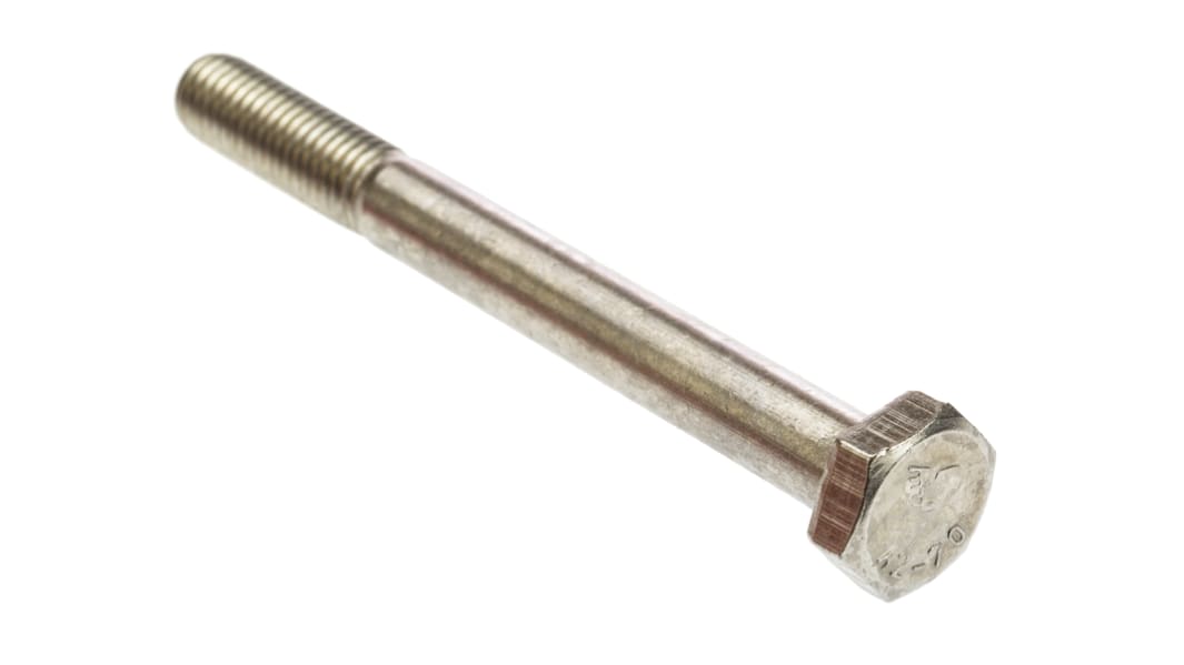 RS PRO Stainless Steel, Hex Bolt, M10 x 100.0mm