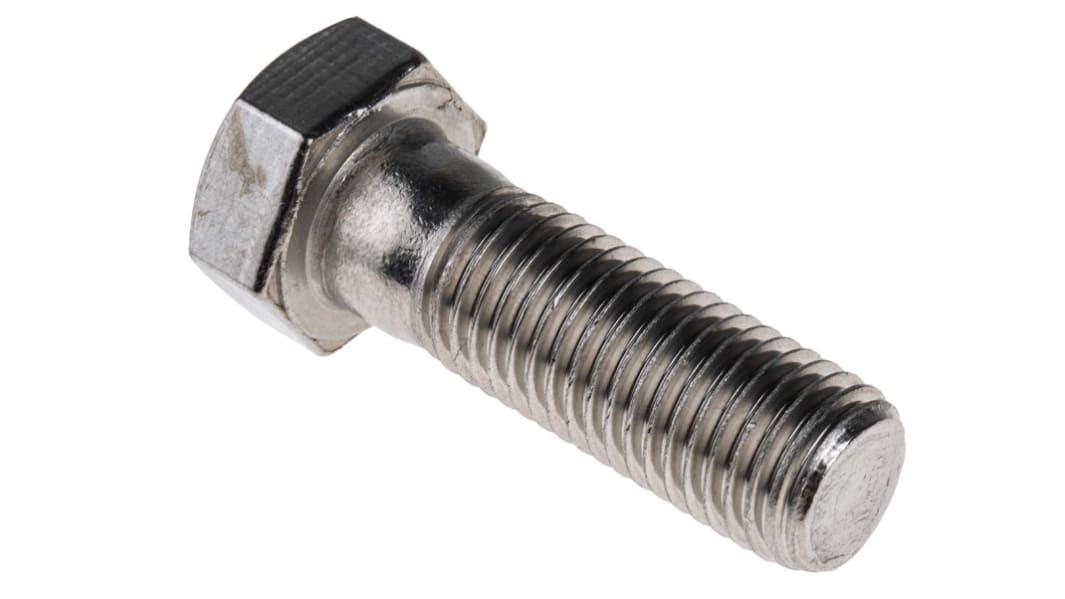 RS PRO Stainless Steel, Hex Bolt, M16 x 50.0mm