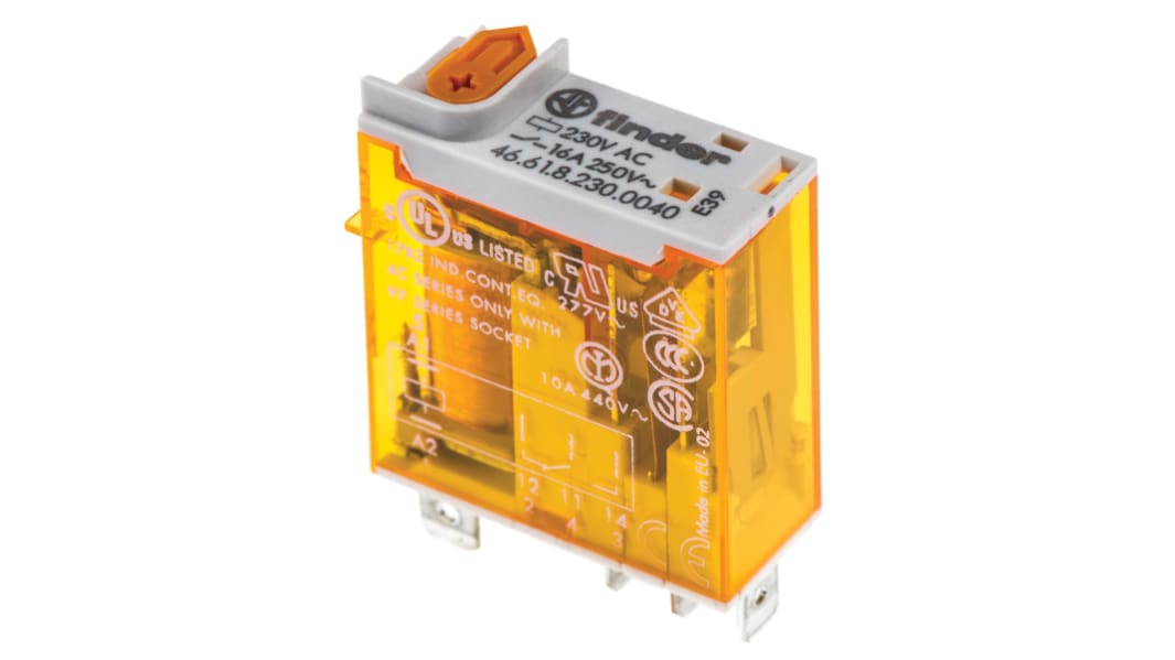 Relais Finder 46 Series, 1 RT, bobine 230V c.a. Enfichable 1.2W