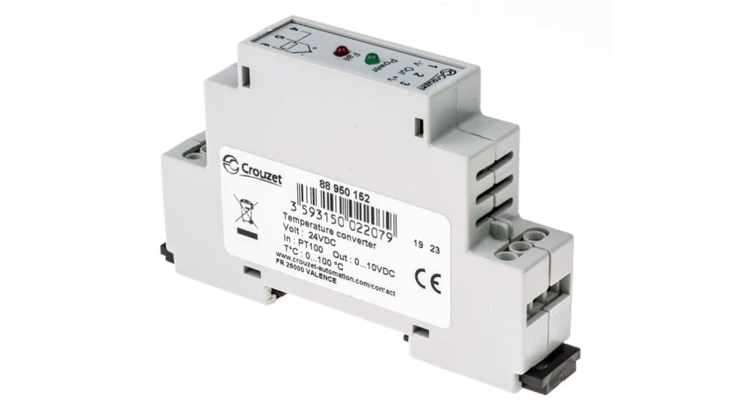 Crouzet Signal Conditioner, RTD Input, Voltage Output, 24V dc Supply