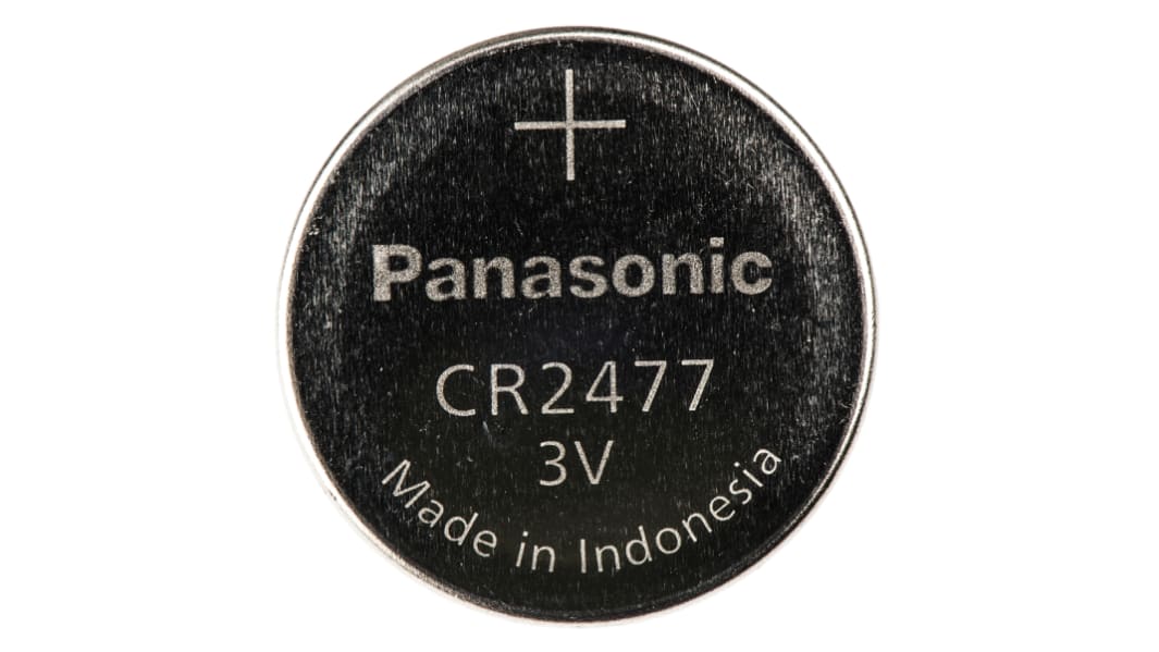 Pile bouton CR2477 Panasonic, 3V, 24.5mm