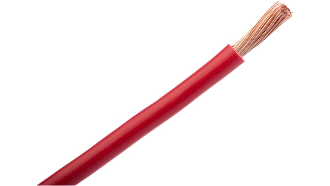 RS PRO Red 16mm² Hook Up Wire, 5 AWG, 126/0.4 mm, 25m, PVC Insulation