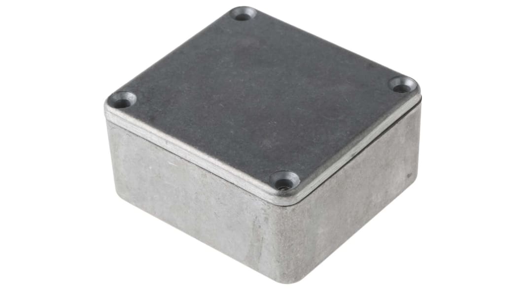 RS PRO Silver Die Cast Aluminium Enclosure, Silver Lid, 60 x 54.9 x 30mm