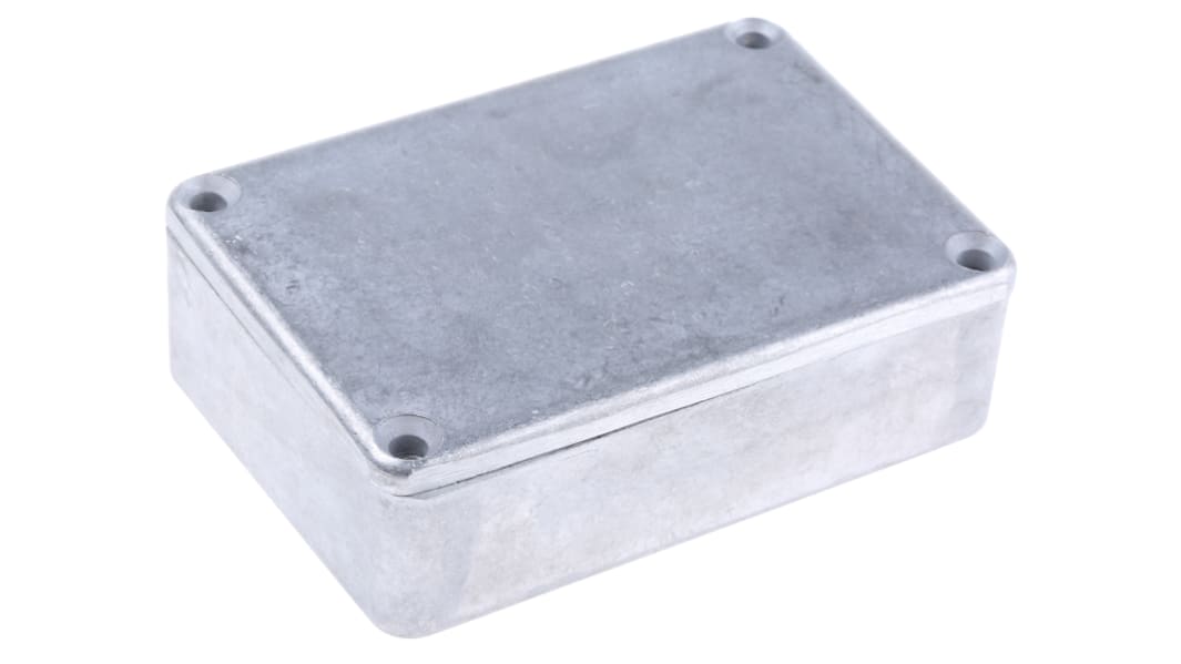 RS PRO Silver Die Cast Aluminium Enclosure, IP66, Silver Lid, 79.9 x 54.9 x 25.5mm