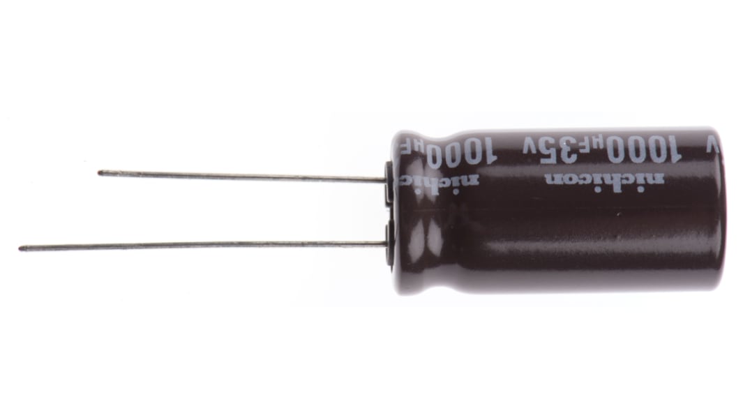 Nichicon PS, THT Aluminium-Elektrolyt Kondensator 1000μF ±20% / 35V dc, Ø 12.5mm x 25mm, bis 105°C
