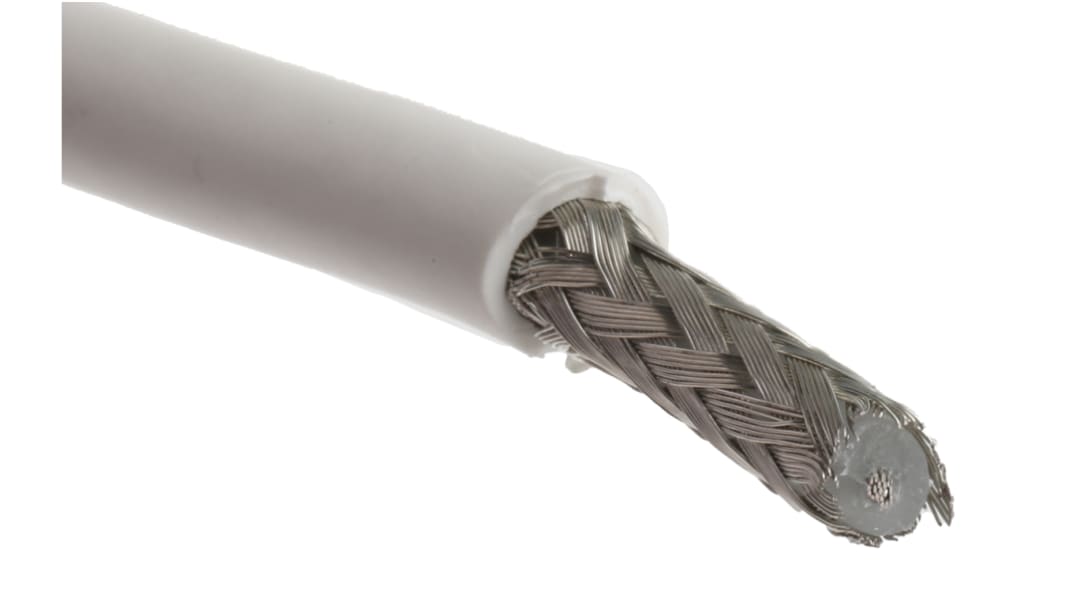 Koaxiální kabel RG58, Bílá Polyvinylchlorid PVC, vnější průměr: 4.95mm 100m Belden Bez koncovky