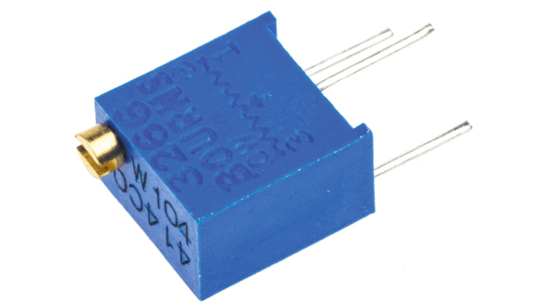 Bourns 半固定抵抗器（トリマポテンショメータ）, 100kΩ, ±10%, 0.25W, 12回転, スルーホール