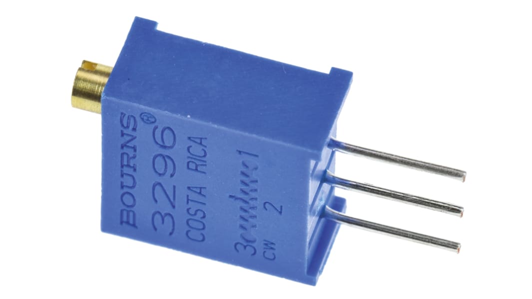 1kΩ, Through Hole Trimmer Potentiometer 0.5W Top Adjust Bourns, 3296