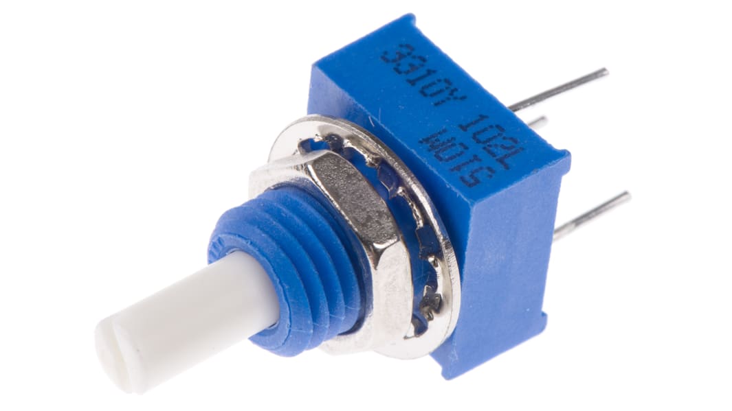Bourns 3310 1kΩ Rotary Potentiometer 1-Gang, Panel Mount (Through Hole), 3310Y-001-102L