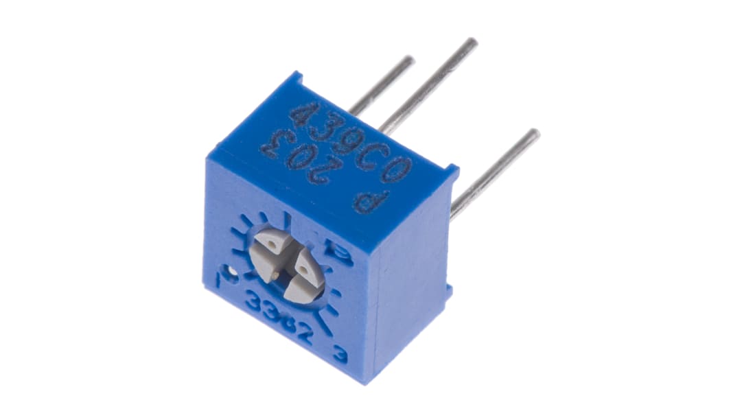 Bourns 半固定抵抗器（トリマポテンショメータ）, 20kΩ, ±10%, 0.5W, 1回転, スルーホール