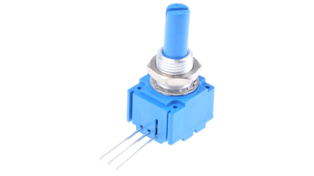 Bourns 91A1A-B28-D15L 1 modul Ledende plast, Dreje Potentiometer, 6,35 mm aksel, Panelmontering, Hulmontering, 10kΩ,