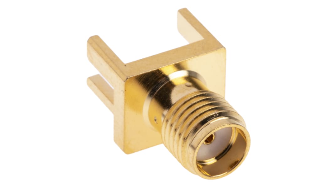 RS PRO, Jack Edge Mount SMA Connector, 50Ω, Solder Termination, Straight Body