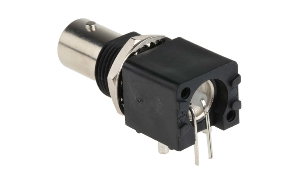 RS PRO, Jack PCB Mount BNC Connector, 50Ω, Through Hole Termination, Right Angle Body