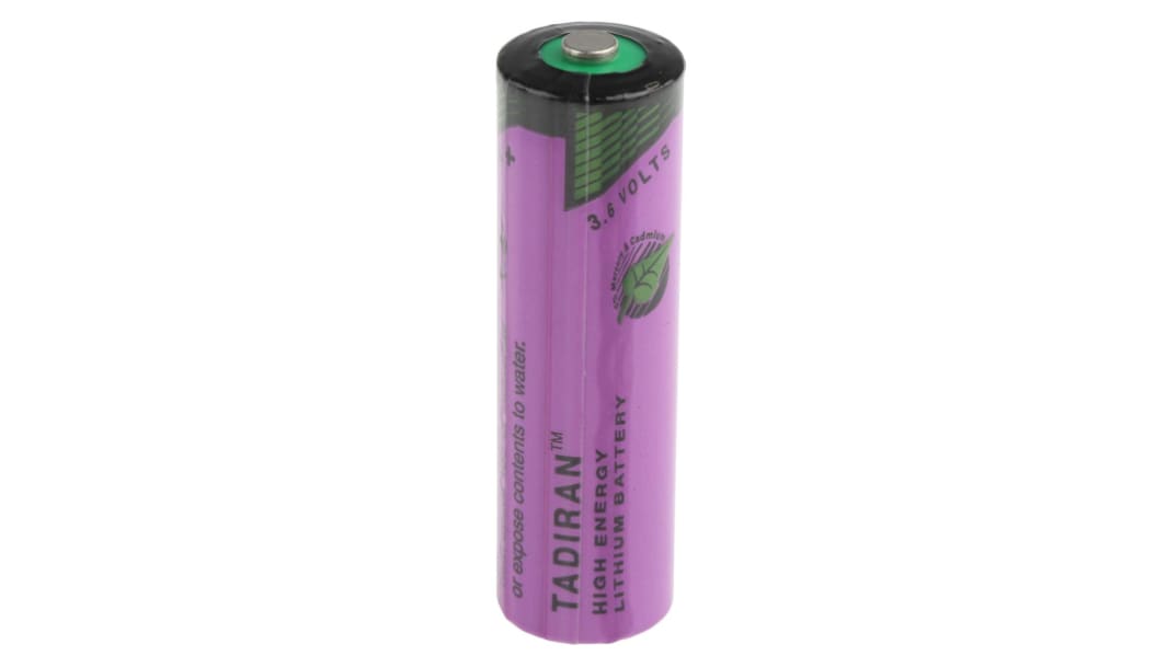 Tadiran 3.6V Litium-tionylklorid, Standard Terminal, AA batteri, 2.4Ah