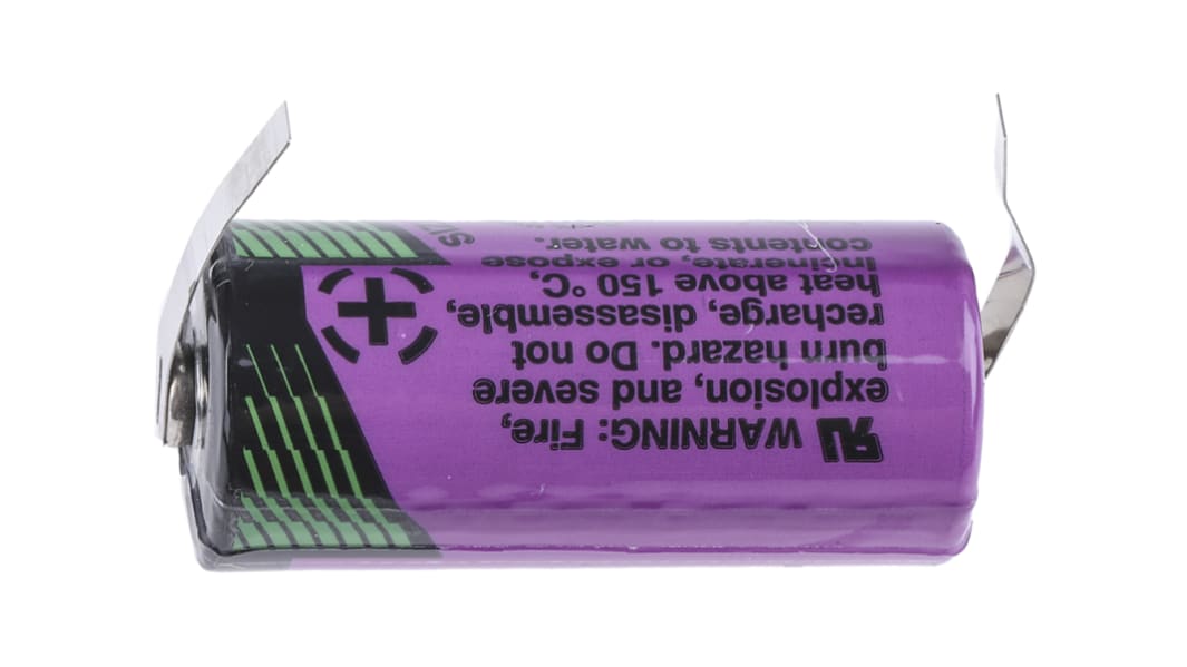 Pila 2/3 AA de Cloruro de Tionilo-Litio, 3.6V, 1.1Ah, terminal tipo lengüetas
