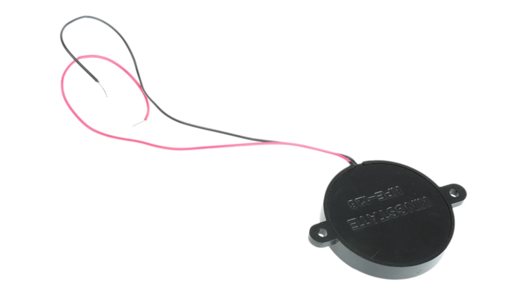 RS PRO 92dB Panel Mount Continuous External Piezo Buzzer, 40 x 29.5 x 5.2mm, 30V ac Max