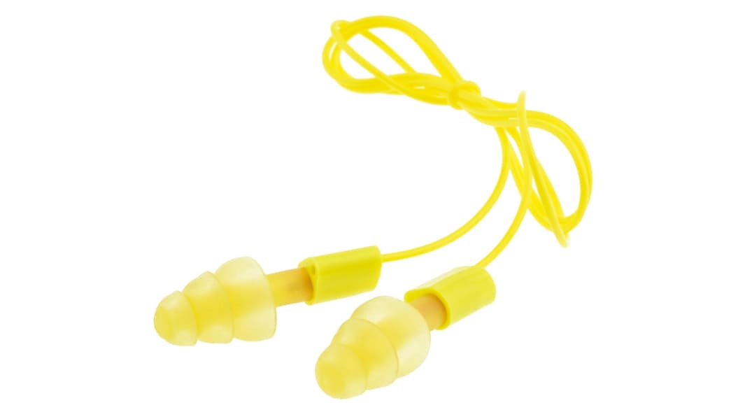 3M E.A.R Ultrafit Series Yellow Reusable Corded Ear Plugs, 20dB Rated, 1 Pairs