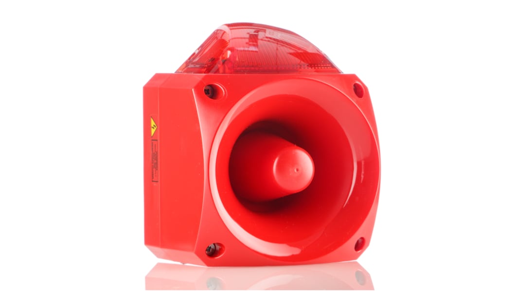 Segnalatore acustico e luminoso Klaxon serie Nexus, Rosso, 110, 230 V c.a., 105dB a 1 m