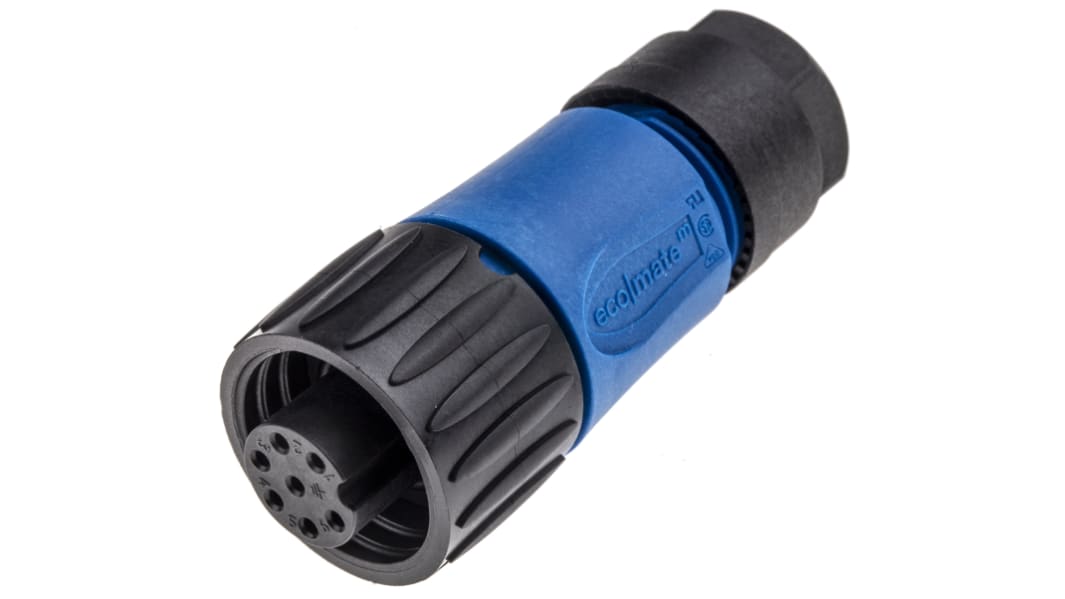 Amphenol Industrial Circular Connector, 6 + PE Contacts, Cable Mount, Socket, Female, IP67, Ecomate M Series