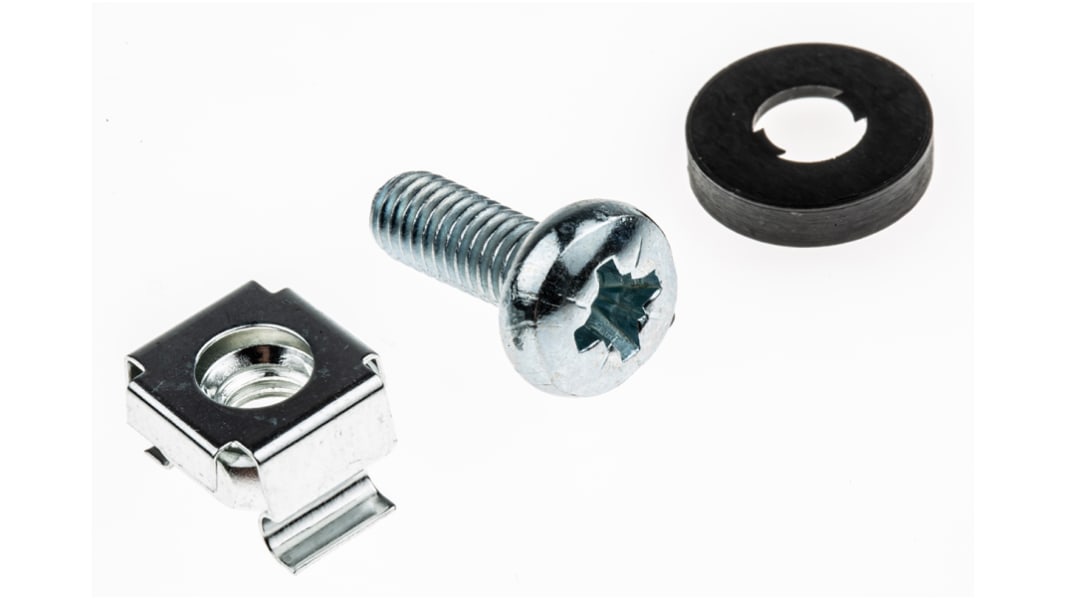 Kit di rondelle, dadi e bulloni/viti in Nylon Liscio RS PRO, guida a Croce, 10 pezzi, filettatura M6