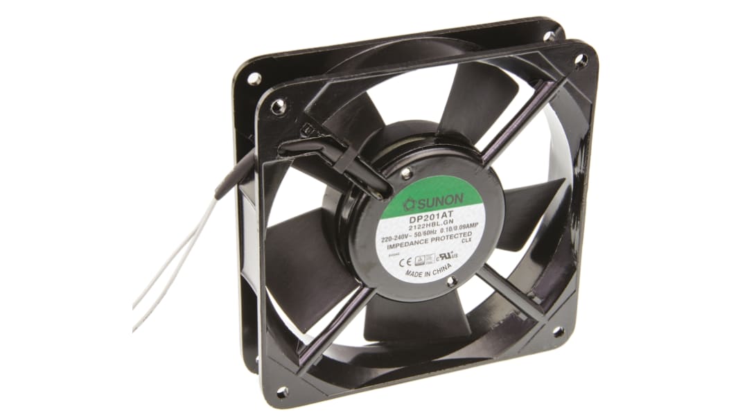 Sunon DP Series Axial Fan, 230 V ac, AC Operation, 136m³/h, 18W, 90mA Max, 120 x 120 x 25mm