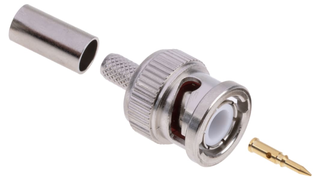 RS PRO, Plug Cable Mount BNC Connector, 50Ω, Crimp Termination, Straight Body