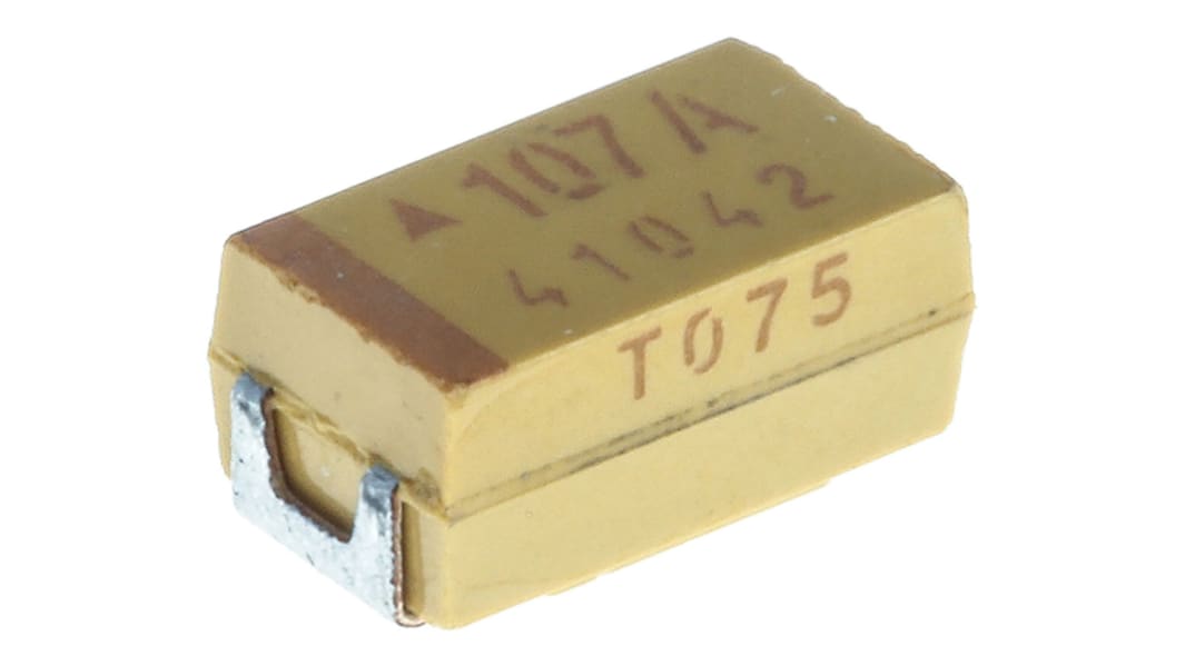 KYOCERA AVX タンタルコンデンサ,100μF,10V dc,6032-28,TPSC107K010R0075
