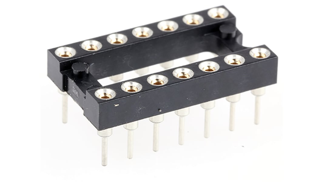 Zócalo DIL E-TEC, paso de 2.54mm, , 14 contactos, anch. 7.62mm, Montaje en orificio pasante