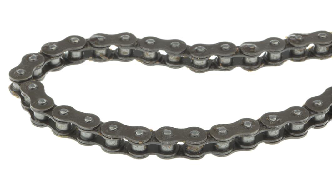 Catena a rulli tipo 05B-1 Simplex, Witra, lunga 5m, passo 8mm, piastra alta 24mm, Ø sfera 5mm, in Acciaio, standard ,