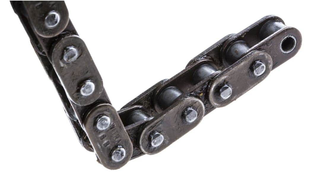 Catena a rulli tipo 08B-1 Simplex, Witra, lunga 5m, passo 12.7mm, piastra alta 11.8mm, Ø sfera 8.51mm, in Acciaio,