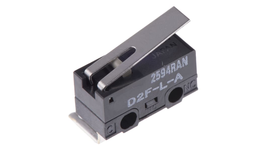 Omron Mikroschalter Scharnierhebel-Betätiger Rechtwinklige Leiterplatte, 3 A @ 125 V ac, SPDT IP 40 0,78 N -25°C - +65°C