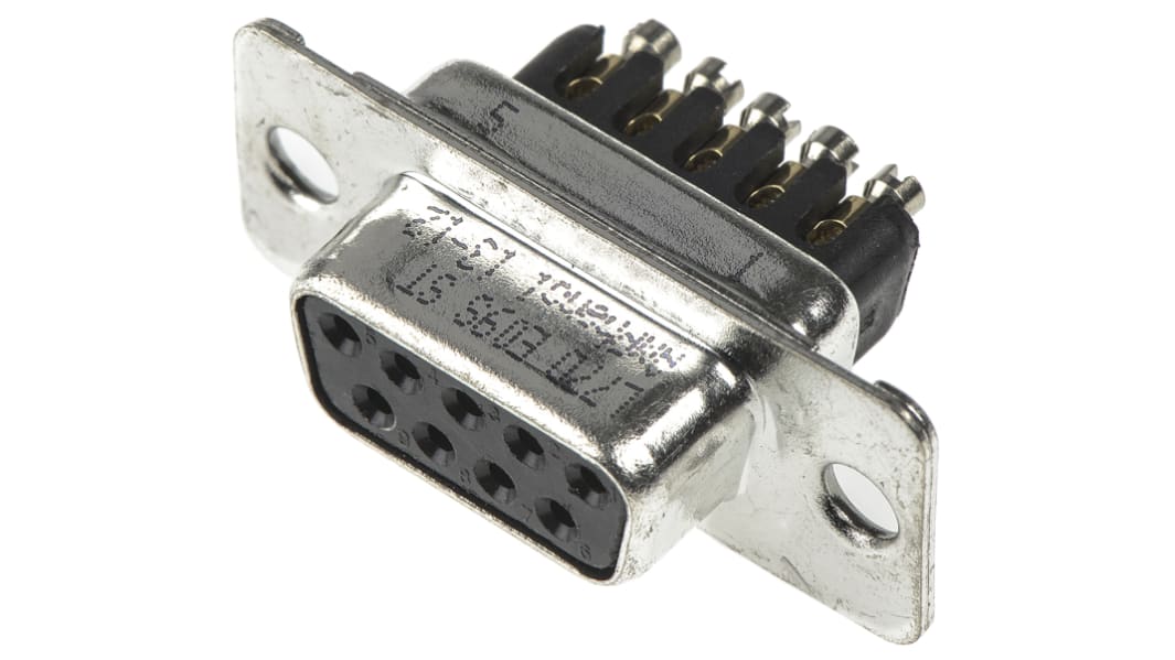 Conector D-sub Amphenol Communications Solutions, paso 2.74mm, Recto, Montaje de Cable, Hembra, Terminación Terminal