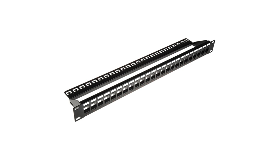 Roline Keystone patchpanel, Cat5, Cat6, 24 Porte, RJ45, UTP, Sort
