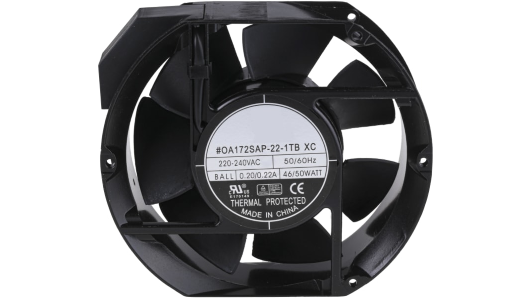 Ventilateur axial RS PRO 230 V ac, 235cfm, 172 x 150mm, 35W, Diamètre 172mm