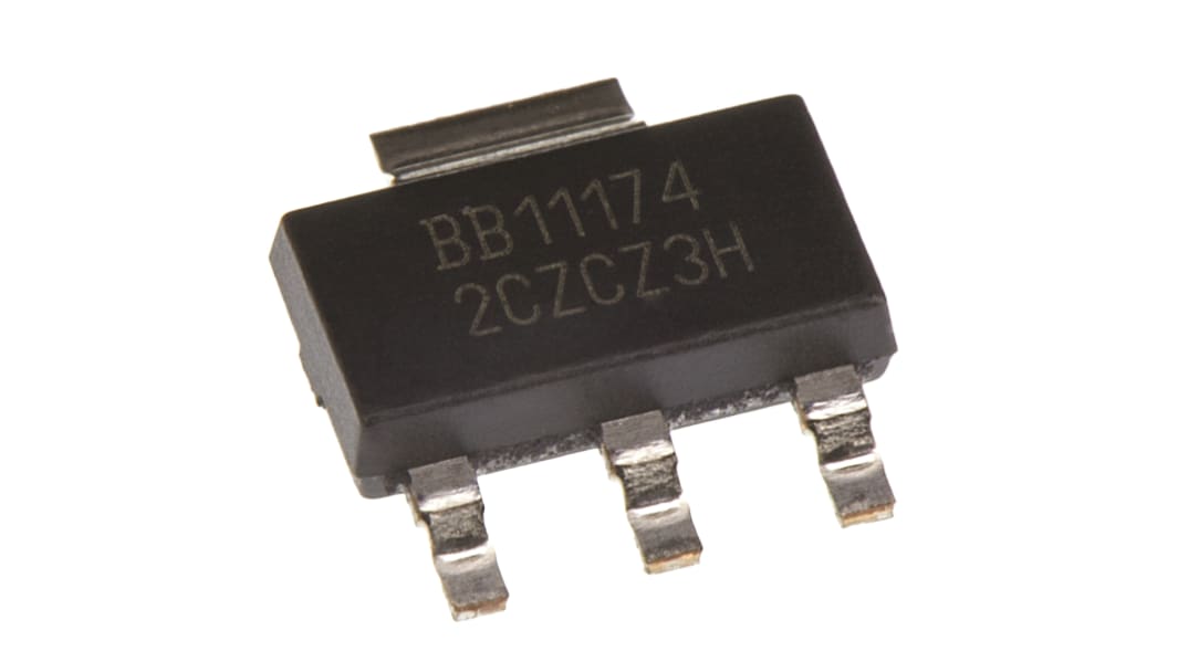 Régulateur de tension REG1117-3.3, 800mA, SOT-223, 3+Tab broches.