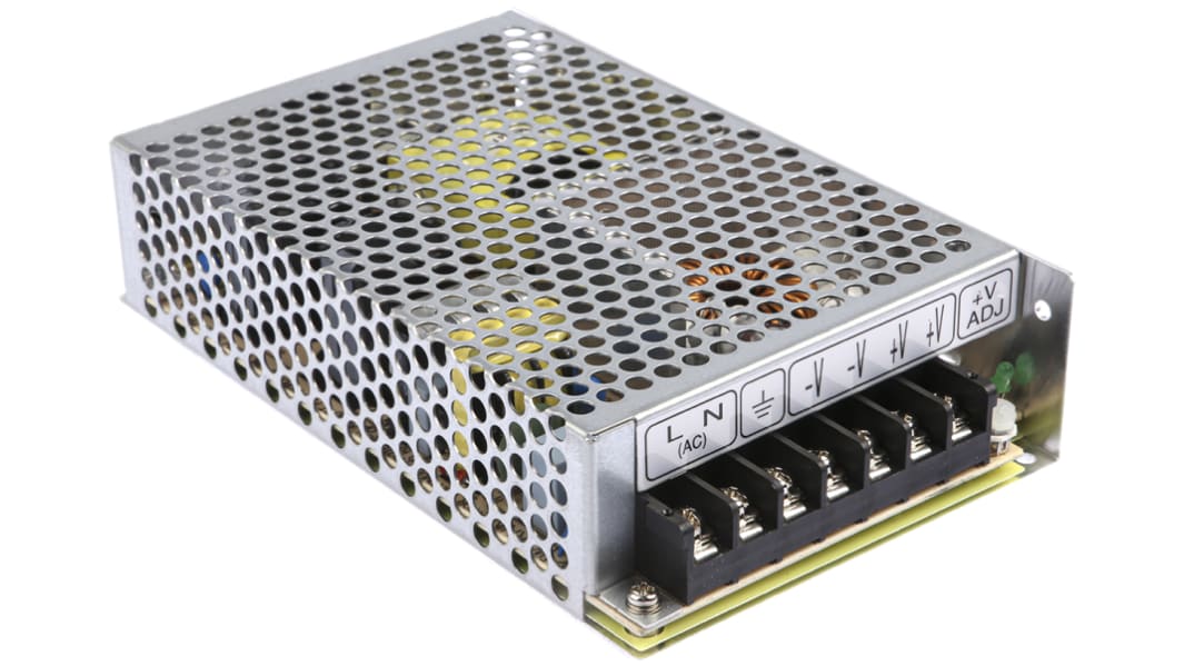 MEAN WELL Switching Power Supply, RS-100-24, 24V dc, 4.5A, 108W, 1 Output, 125 → 373 V dc, 88 → 264 V ac