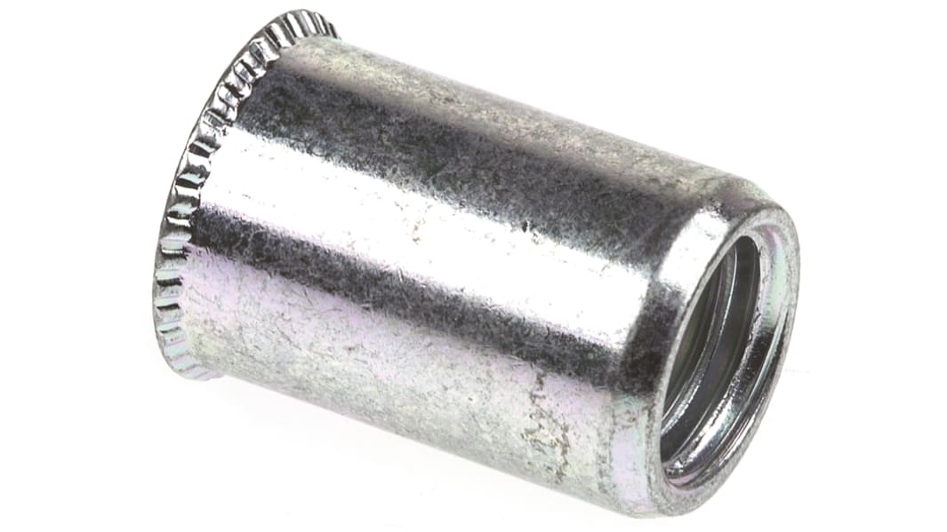 POP Galvanised, M8 Steel Threaded Insert, 11.5mm diameter 10.6mm Depth 16mm