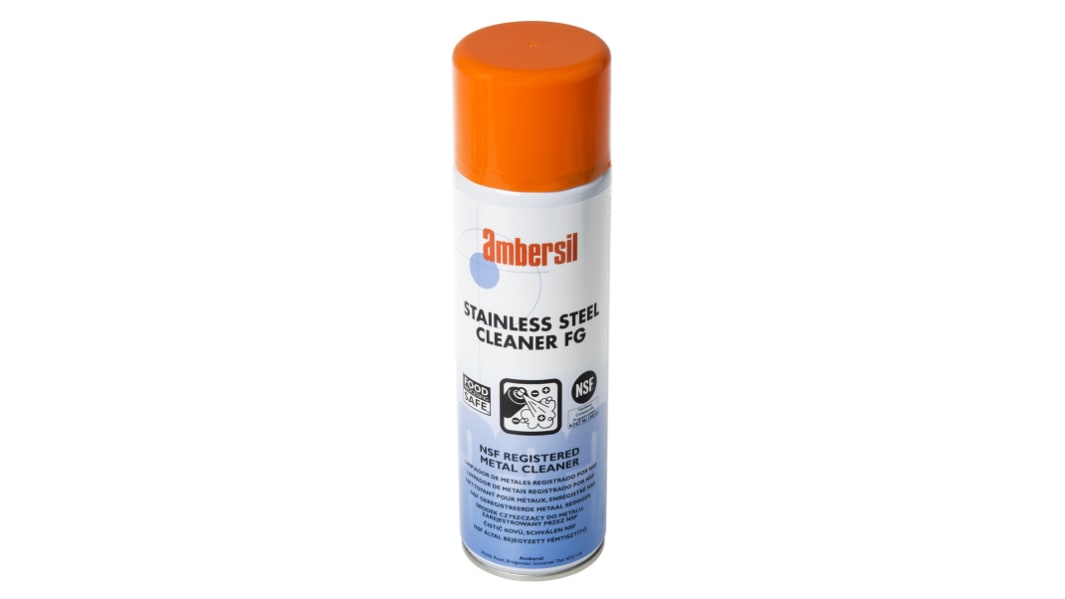Limpiador de acero inoxidable Ambersil NSF C1, Aerosol de 500 ml