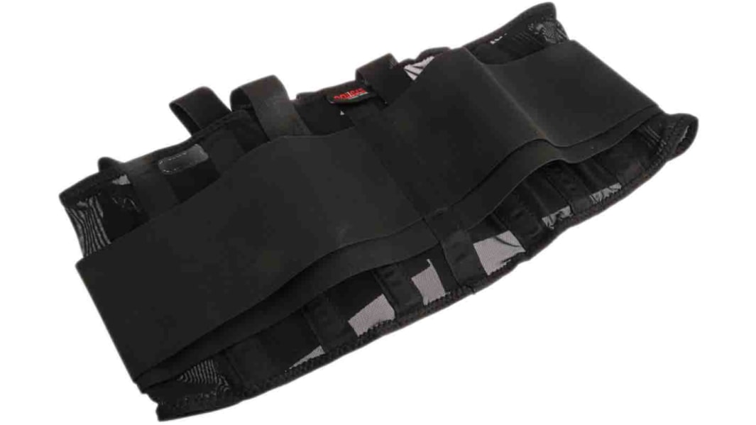 Faja lumbar RS PRO, Negro, Nylon, Gancho y bucle, 36 → 42plg